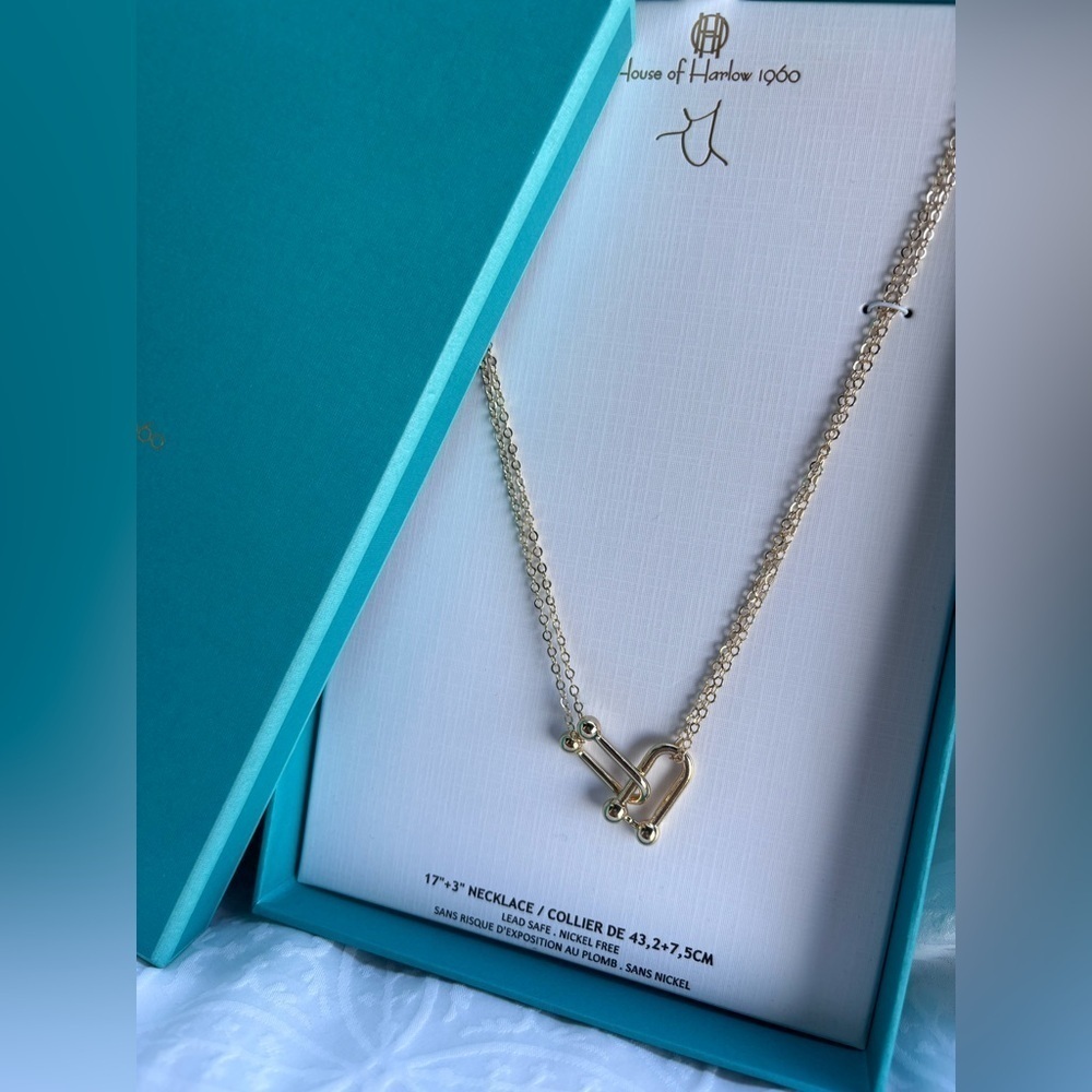 Gold Necklace with Horse Bit Pendant
